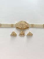 Load image into Gallery viewer, Timeless Tassel Treasures Gold & Pearl Choker Necklace Set