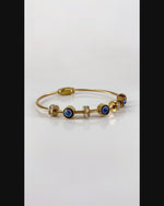 Load and play video in Gallery viewer, Ivy Evil Eye Anti Tarnish 18K Gold Plated Bracelet