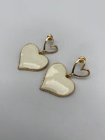 Load image into Gallery viewer, Big Heart Drop Golden Earrings