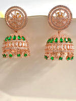 Load image into Gallery viewer, Carry Me Everywhere Green Diamond Jhumkas