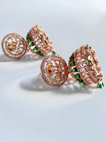 Load image into Gallery viewer, Carry Me Everywhere Green Diamond Jhumkas