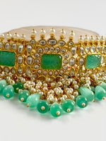 Load image into Gallery viewer, Cover Of Mint Kundan Choker Set!
