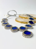 Load image into Gallery viewer, Deep Blue Ocean Diamond Necklace Set