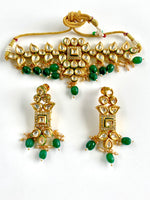 Load image into Gallery viewer, Elegance Personified Green Kundan Choker Set!
