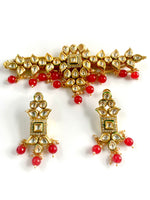 Load image into Gallery viewer, Elegance Personified Red Kundan Choker Set!