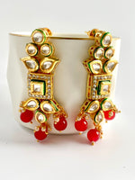 Load image into Gallery viewer, Elegance Personified Red Kundan Choker Set!