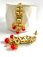 Load image into Gallery viewer, Elegance Personified Red Kundan Choker Set!