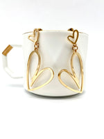 Load image into Gallery viewer, Heart Shaped Golden Earrings