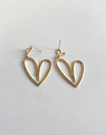 Load image into Gallery viewer, Heart Shaped Golden Earrings