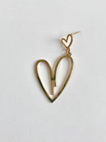Load image into Gallery viewer, Heart Shaped Golden Earrings