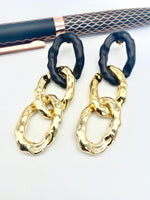 Load image into Gallery viewer, I Am A Badass Black And Golden Earrings