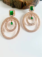 Load image into Gallery viewer, I'm All Classy Green Rose Diamond Earrings