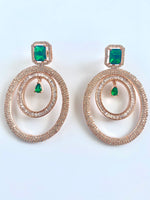 Load image into Gallery viewer, I'm All Classy Green Rose Diamond Earrings