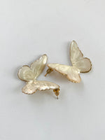 Load image into Gallery viewer, Marble Finish Butterfly Earrings