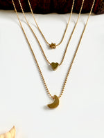 Load image into Gallery viewer, Moon, Star & Heart Three Layered Necklace