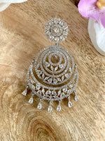 Load image into Gallery viewer, Out Of Crowd White Diamond Chandbali Earrings