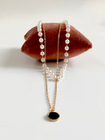 Load image into Gallery viewer, Pearl N Golden Dual Layered necklace