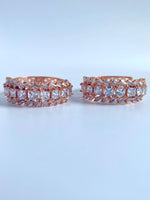 Load image into Gallery viewer, Picasa Three Ways Path Diamond Loop Earrings