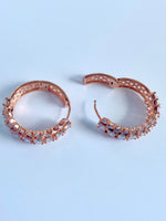 Load image into Gallery viewer, Picasa Three Ways Path Diamond Loop Earrings