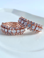 Load image into Gallery viewer, Picasa Three Ways Path Diamond Loop Earrings