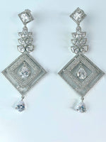 Load image into Gallery viewer, Princess Cut Diamond Dangler Earrings