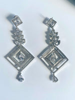 Load image into Gallery viewer, Princess Cut Diamond Dangler Earrings