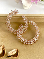 Load image into Gallery viewer, Skipped A Beat White Stone Rose Earrings