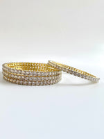 Load image into Gallery viewer, Solitaire Stars Diamond Golden Bangle Set of Four