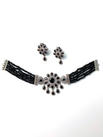 Load image into Gallery viewer, Stunning Black Sun Diamond Choker Necklace Set
