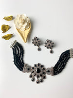 Load image into Gallery viewer, Stunning Black Sun Diamond Choker Necklace Set
