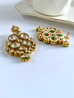 Load image into Gallery viewer, That’s My Wife Kundan Golden Green Choker Necklace Set