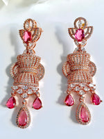 Load image into Gallery viewer, Wine Corset Diamond Earrings