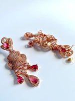 Load image into Gallery viewer, Wine Corset Diamond Earrings