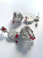 Load image into Gallery viewer, Wine Dream Diamond Dangler Jhumkas