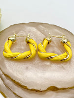 Load image into Gallery viewer, Yellow And Golden Intertwined Earrings