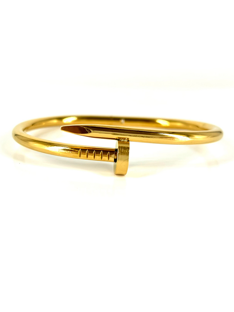 Classic Nail Anti Tarnish 18K Gold Plated Bracelet