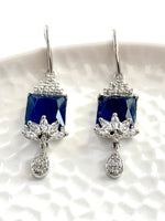 Load image into Gallery viewer, Alis Deep Blue White Diamond Earrings
