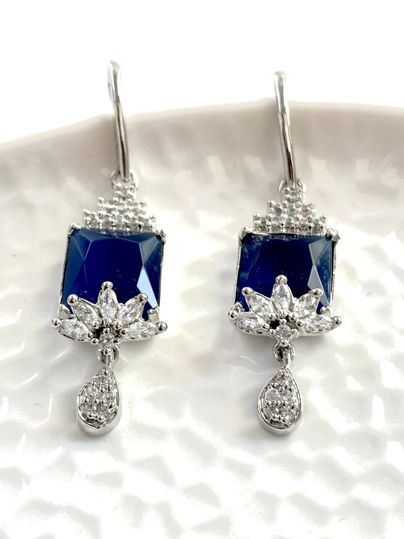 Alis Deep Blue White Diamond Earrings