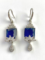 Load image into Gallery viewer, Alis Deep Blue White Diamond Earrings
