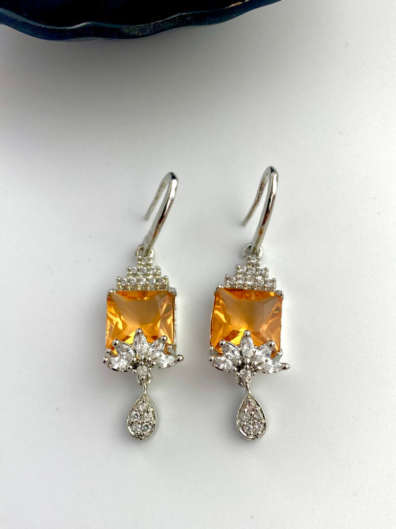 Alis Yellow White Diamond Earrings