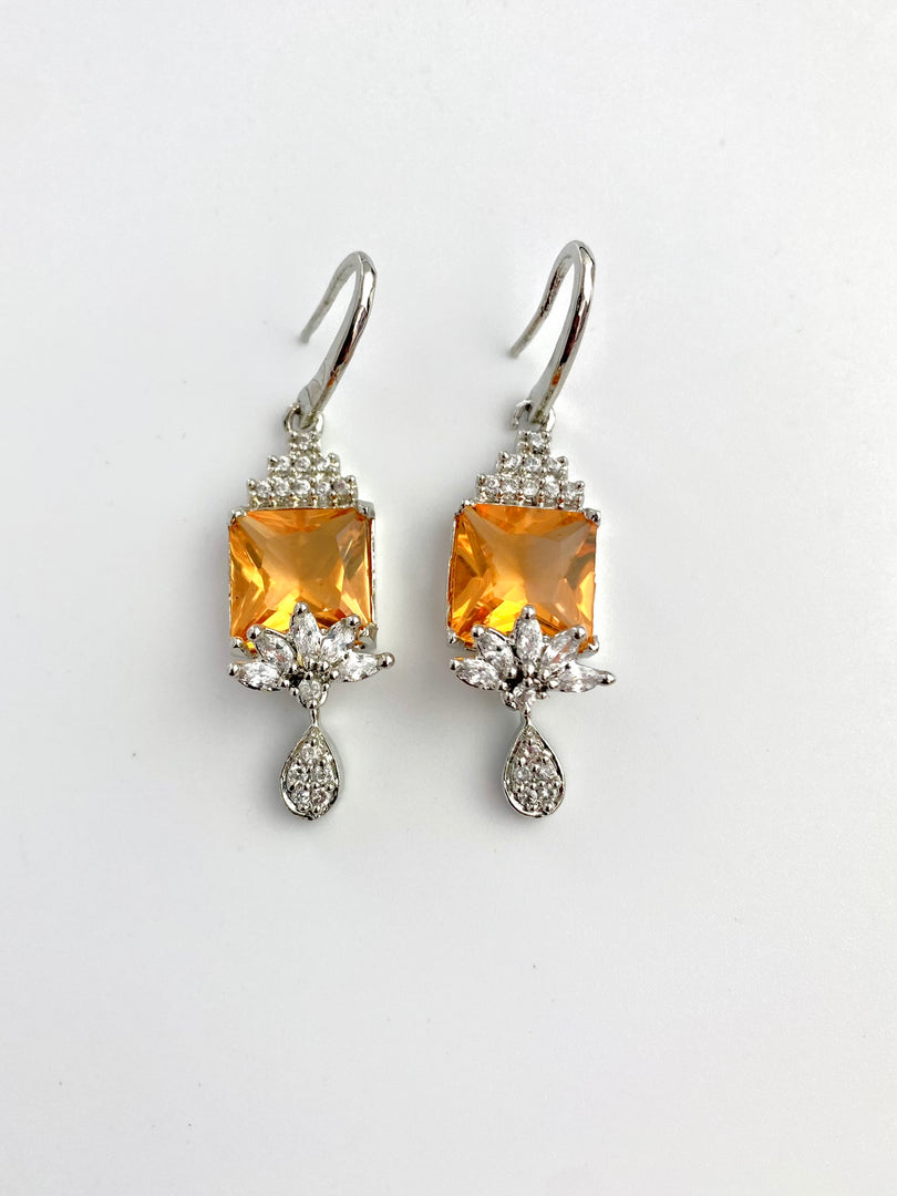 Alis Yellow White Diamond Earrings