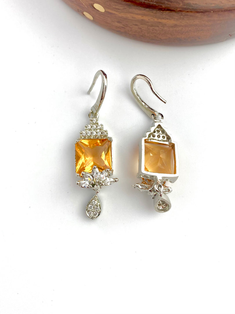 Alis Yellow White Diamond Earrings