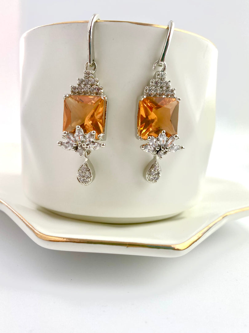 Alis Yellow White Diamond Earrings