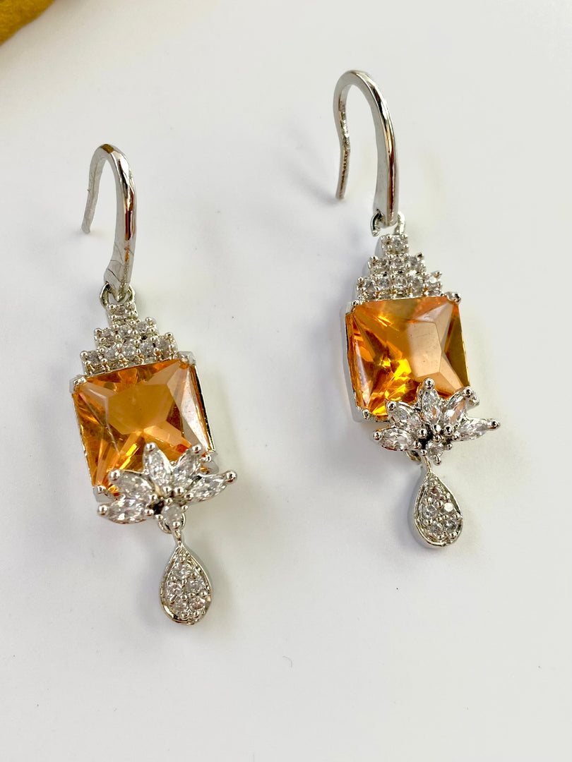 Alis Yellow White Diamond Earrings