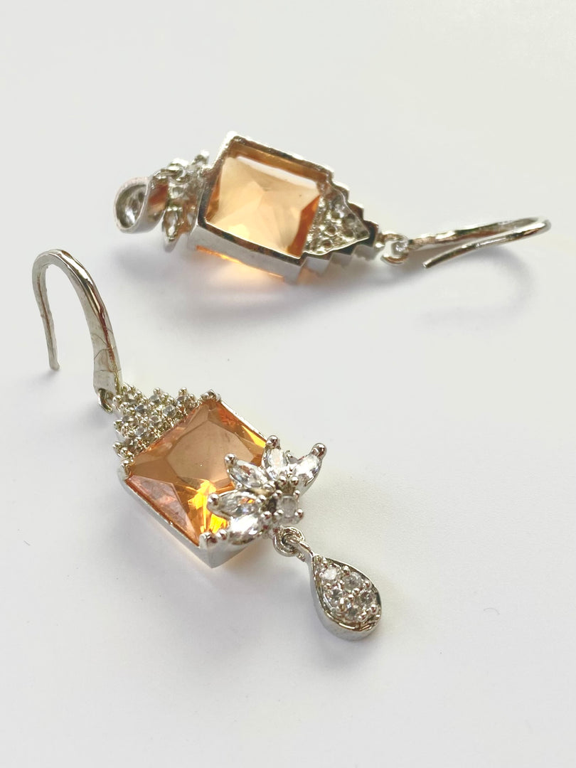 Alis Yellow White Diamond Earrings