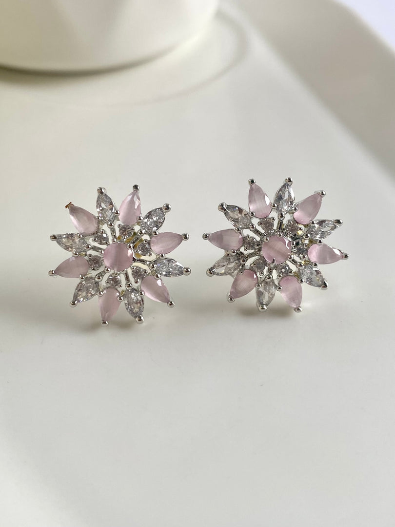 Alta Pink N White Diamond Earings