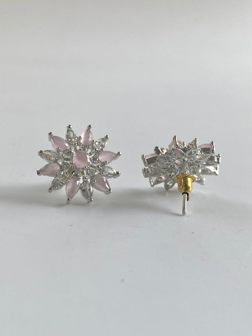 Alta Pink N White Diamond Earings