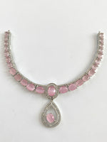 Load image into Gallery viewer, Baby Pink Pearl Drop Necklace Set
