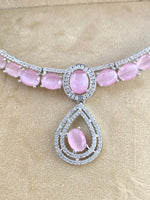 Load image into Gallery viewer, Baby Pink Pearl Drop Necklace Set
