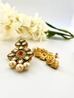 Load image into Gallery viewer, Beaded Whispers of Glam Kundan &amp; Pearl Long Necklace Set
